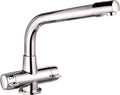 Aylesbury Kitchen Sink Mixer Tap Elegant Ceramic Dual Lever Monobloc Swivel Spout Brass Faucet - Chrome