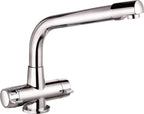 Aylesbury Kitchen Sink Mixer Tap Elegant Ceramic Dual Lever Monobloc Swivel Spout Brass Faucet - Chrome