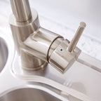 Kelso Pull Out Monobloc Single Lever Spring Kitchen Mixer Tap, Sink Brass Tap Mixers Swivel Spout with Hoses and Fittings - Chrome