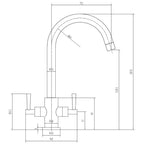 Astini Monmouth Twin Lever Kitchen Tap TIS5051