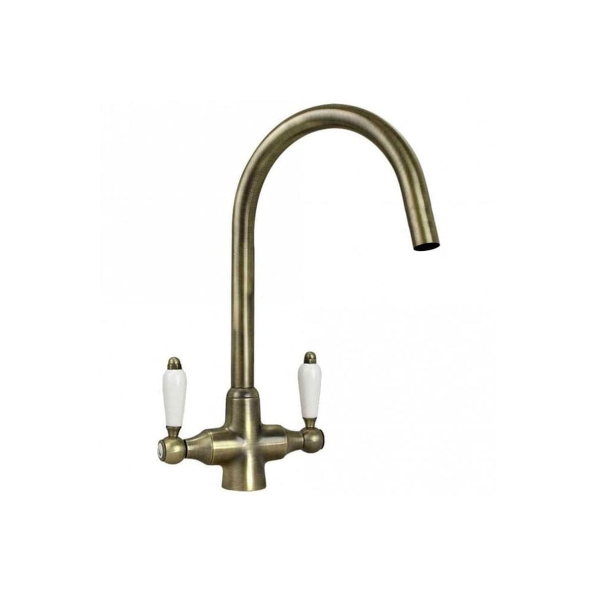 Astini Desire 1.5 Bowl White Ceramic Kitchen Sink with Waste and Colonial Tap