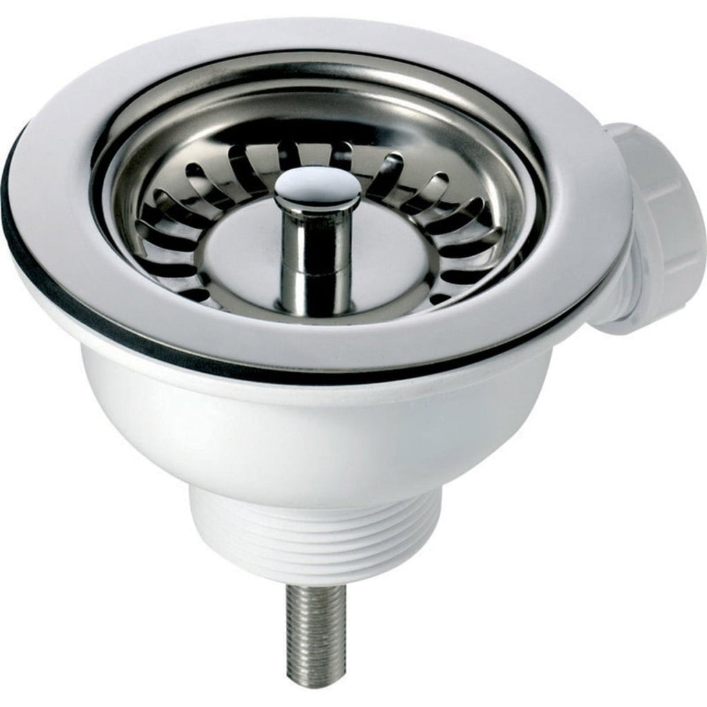 Astini Desire 1.5 Bowl White Ceramic Kitchen Sink with Waste and Colonial Tap