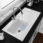 Astini Desire 100 1.0 Bowl Gloss White Ceramic Kitchen Sink with Waste Options
