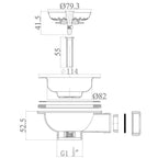90 & 65mm Basket Strainer Waste for Astini, RAK, Rangemaster Ceramic Sink XK186+MBSWSS85-90