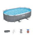 16ft x 42in Dark Grey Oval Steel Pro MAX Above Ground Pool Set