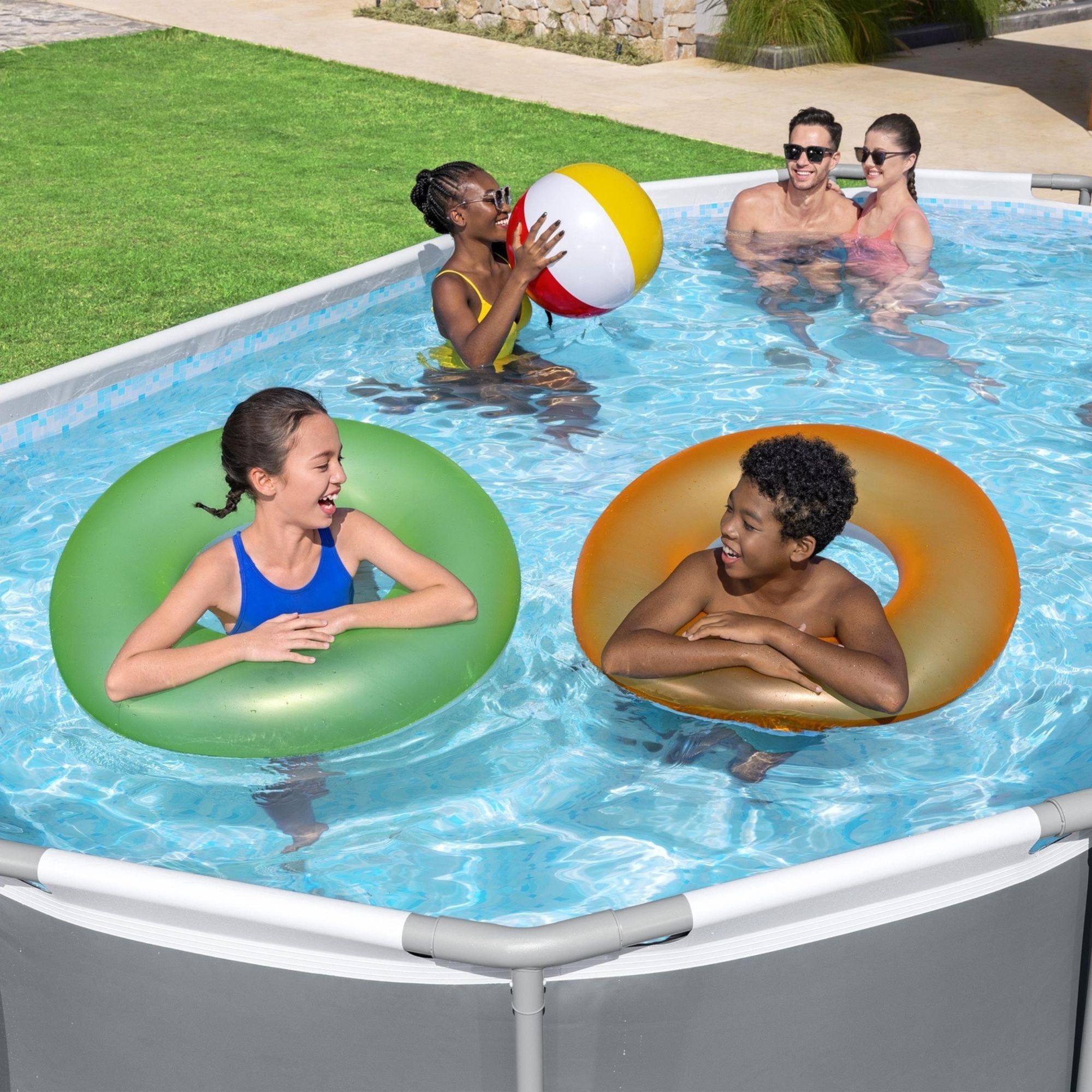16ft x 42in Dark Grey Oval Steel Pro MAX Above Ground Pool Set
