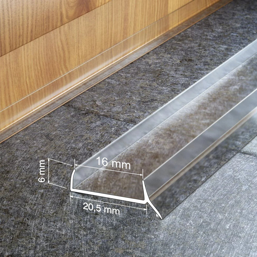 PVC Plinth Sealing Strip for 16mm MDF Kitchen Kickboard Panels