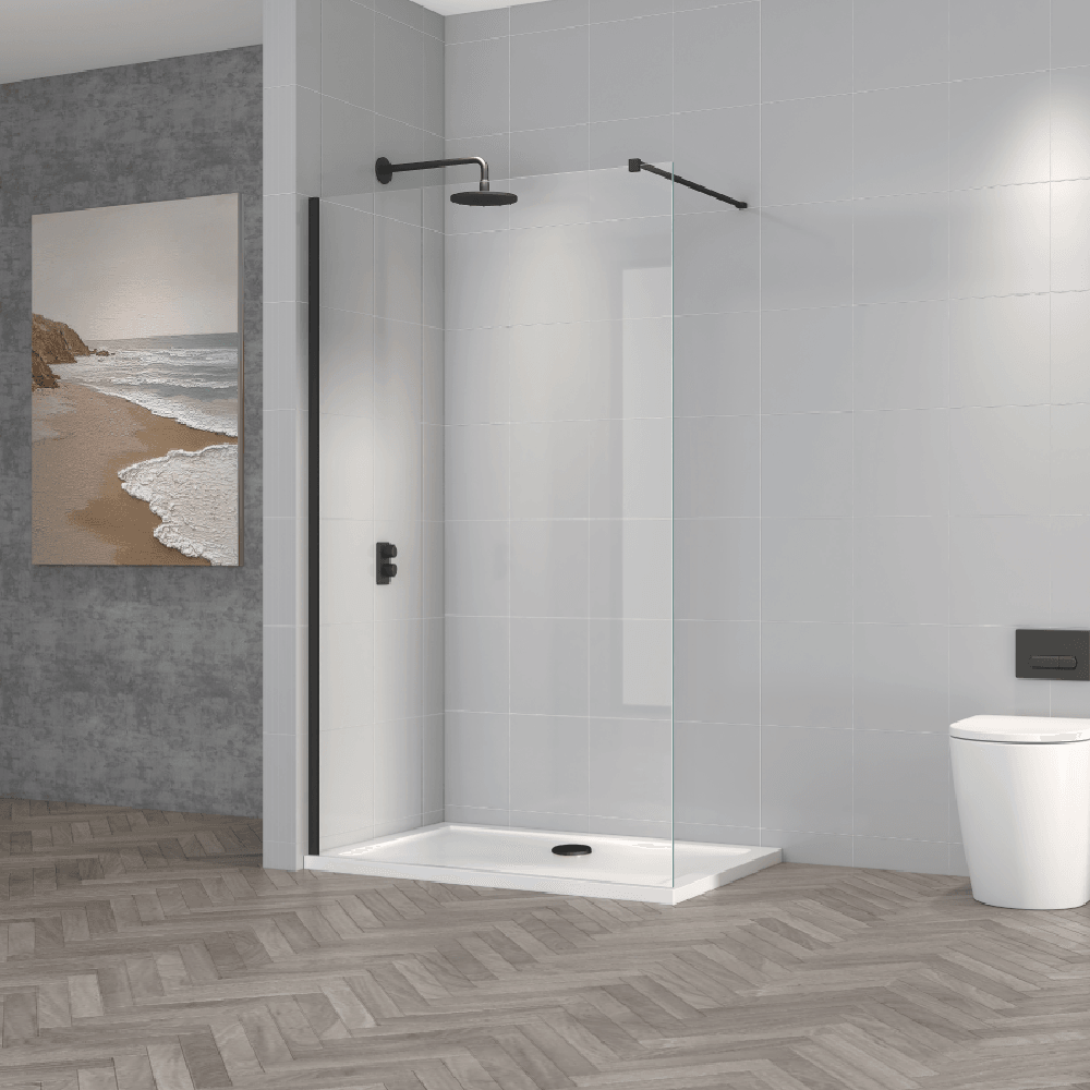 Astini T18 Orca Black 1200x1950x8mm Wetroom Panel