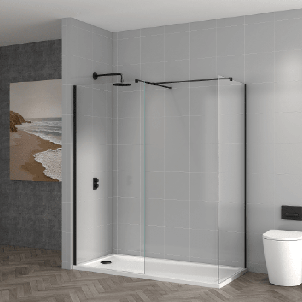 Astini T18 Orca Black 1200x1950x8mm Wetroom Panel