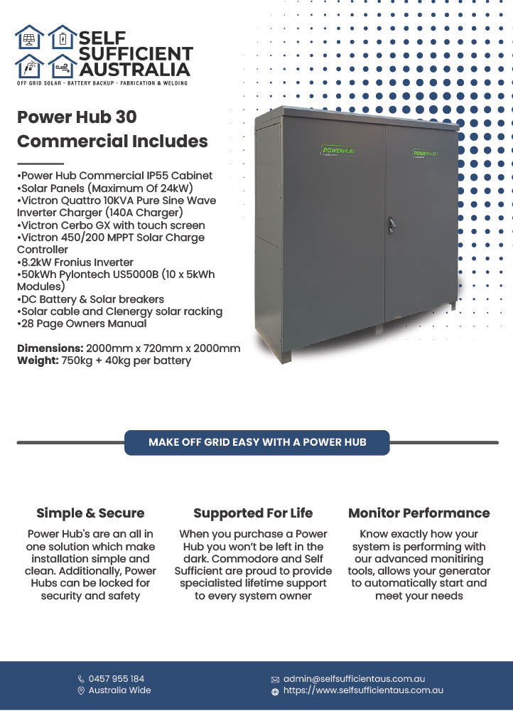 Power Hub 30 Commercial | Single Or Three Phase | All-In-One Off Grid Solar System