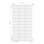 100W black semi-flexible fibreglass solar panel with round rear junction box and 3m cable, with durable ETFE coating