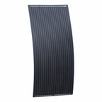 200W black semi-flexible fibreglass solar panel with round rear junction box and 3m cable, with durable ETFE coating