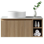 Astini Flauto 800mm Wall Hung Vanity W/ RH Side Storage & LH Counter Top