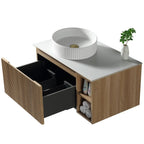 Astini Flauto 800mm Wall Hung Vanity W/ RH Side Storage & LH Counter Top