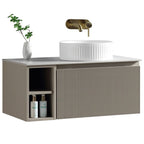 Astini Flauto 800mm Wall Hung Vanity Unit W/ LH Side Storage & RH Counter Top