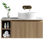 Astini Flauto 800mm Wall Hung Vanity Unit W/ LH Side Storage & RH Counter Top