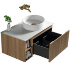 Astini Flauto 800mm Wall Hung Vanity Unit W/ LH Side Storage & RH Counter Top