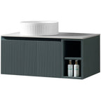 Astini Flauto 800mm Wall Hung Vanity W/ RH Side Storage & LH Counter Top