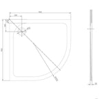 Astini White Quadrant Low Profile Shower Tray 900x900mm