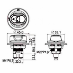 50A 12V/24V/48V panel mount battery isolator switch with M4 terminals