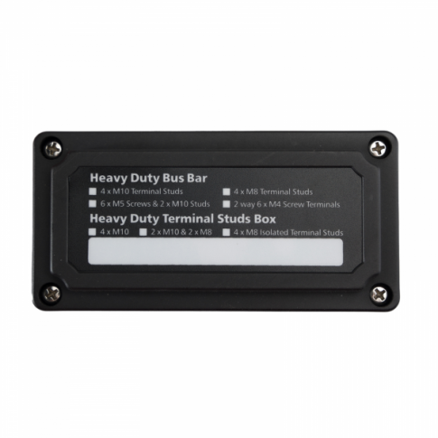 300A 48V black 4 way copper busbar box with M8 terminals