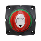 200A 12V/24V/48V surface and panel mount battery isolator switch with M8 terminals for 2 batteries