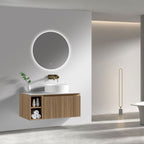 Astini Flauto 800mm Wall Hung Vanity Unit W/ LH Side Storage & RH Counter Top