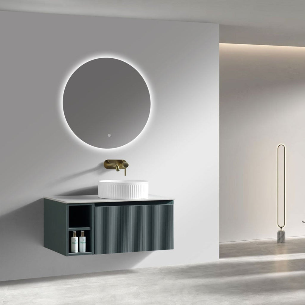 Astini Flauto 800mm Wall Hung Vanity Unit W/ LH Side Storage & RH Counter Top