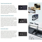 Astini Gianni 1.5 Bowl Granite Kitchen Sink & Waste
