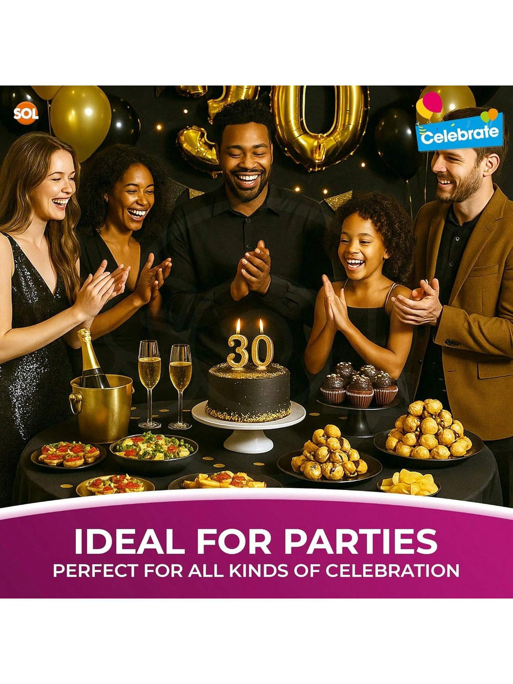 SOL 3pk Black Round Table Cloth Disposable 140cm Party Tablecloths For Circular Table - Durable Spill Protection - Perfect For Weddings, Buffets, Catering, Restaurants & Outdoor Events