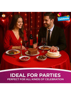 SOL 6pk Red Round Table Cloth Disposable 140cm Party Tablecloths For Circular Table Cloth Cover - Durable Spill Protection - Perfect For Weddings, Buffets, Catering, Restaurants & Special Events