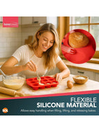 SOL 1pk Silicone Muffin Tray – 12 Cup Non-Stick Baking Mould For Cupcakes, Fairy Cakes, Mini Quiches & Bites – Flexible Bakeware For Oven Use, Easy Release & Quick Clean-Up