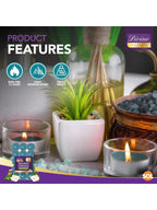 SOL 15pk Tea Light Candles Mountain Spring – 3.5 Hour Burn Time, Scented Tea Lights With A Refreshing Fragrance - Ideal For Home, Relaxation, Romantic Dinners, Weddings, Festive Decor, Cosy Evenings