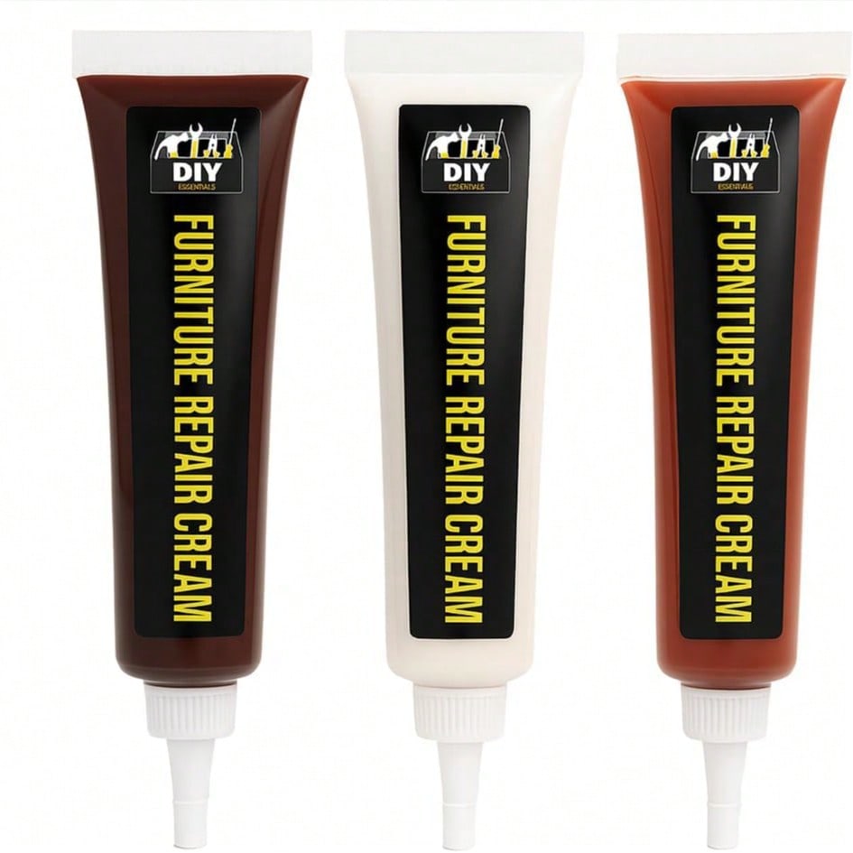 SOL 60g Furniture Repair Cream – 3pk 20g White, Sapele And Cedar Colour Wood Scratch Remover For Tables, Cabinets And Flooring – Surface Restorer For Marks, Scuffs And Wood Touch-Ups In Home Or Office