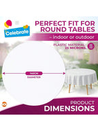 SOL 9pk White Round Table Cloth Disposable 140cm Party Tablecloths For Circular Table Cover - Durable Spill Protection - Perfect For Weddings, Buffets, Catering, Restaurants & Outdoor Events