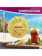 SOL 50pk Paper Cocktail Umbrellas - Assorted Colours For Drinks & Snacks - Durable Party Accessories For Hawaiian, Pool, Beach, Summer & Birthday Parties - Eye-Catching Designs For Drinks & Appetisers
