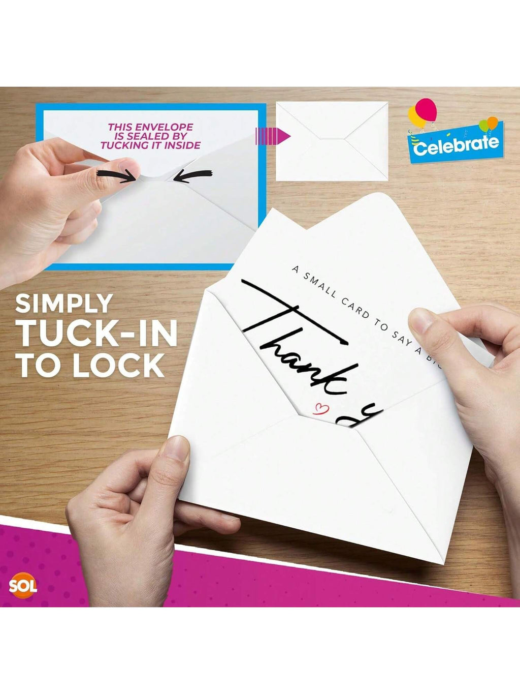 SOL 18pc Thank You Cards Multipack With Envelopes - Premium 250 GSM White Cardstock - A6 Small Size, Blank Inside. Bulk Pack For Wedding, Business, Greeting, Bridesmaid, Easter, Teacher Appreciation.