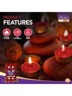 SOL 15pk Tea Light Candles Fresh Berries – 3.5 Hour Burn Time, Scented Tea Lights, Long-Lasting And Ideal For Home, Relaxation, Romantic Dinners, Weddings, Festive Decor, Cosy Evenings