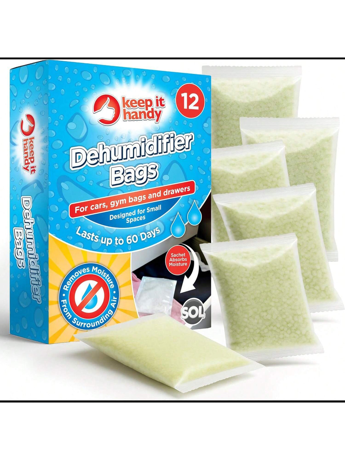 SOL 24pk Dehumidifier Bags - Dehumidifiers Disposable Damp Absorber