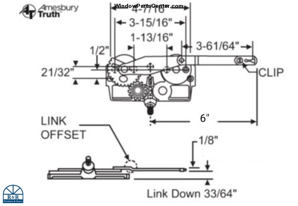 176 - Amesbury Truth EntryGard Dyad Arm Casement Operator 15 Series