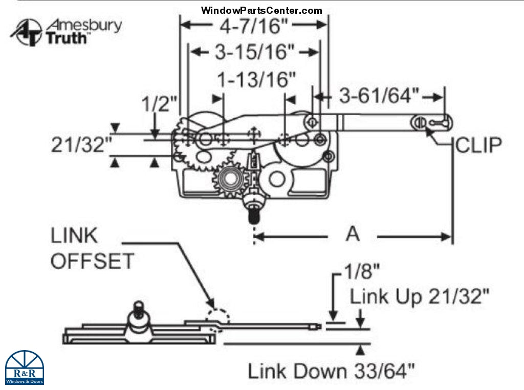 176 - Amesbury Truth EntryGard Dyad Arm Casement Operator 15 Series