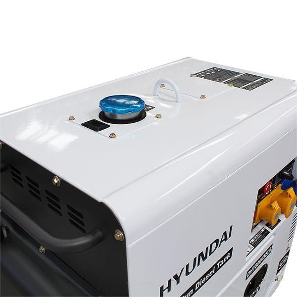 Hyundai 5.2kW / 6.5kVA* Diesel Generator, 3000rpm, 230v Single Phase Output, Silenced Standby Genset | DHY6000SE