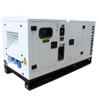 Hyundai 18kW / 22.5kVA* Single Phase, 230v Diesel Generator, 1500rpm Water-cooled Slow Running Genset ,Silenced Canopy | DHY18KSEm