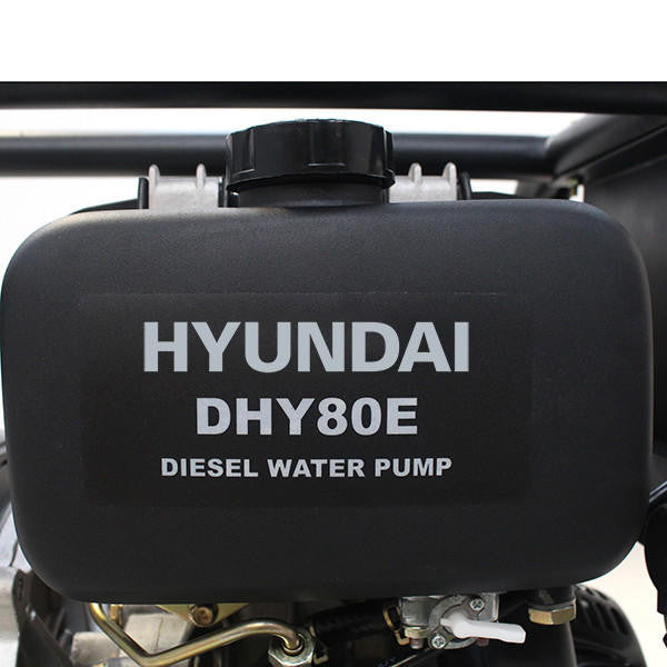 Hyundai 80mm 3" 296cc Diesel Clean Water Pump, 25m Head, 6m Lift, 1000L/min Flow Rate | DHY80E