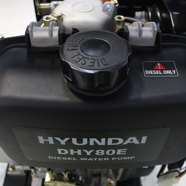 Hyundai 80mm 3" 296cc Diesel Clean Water Pump, 25m Head, 6m Lift, 1000L/min Flow Rate | DHY80E
