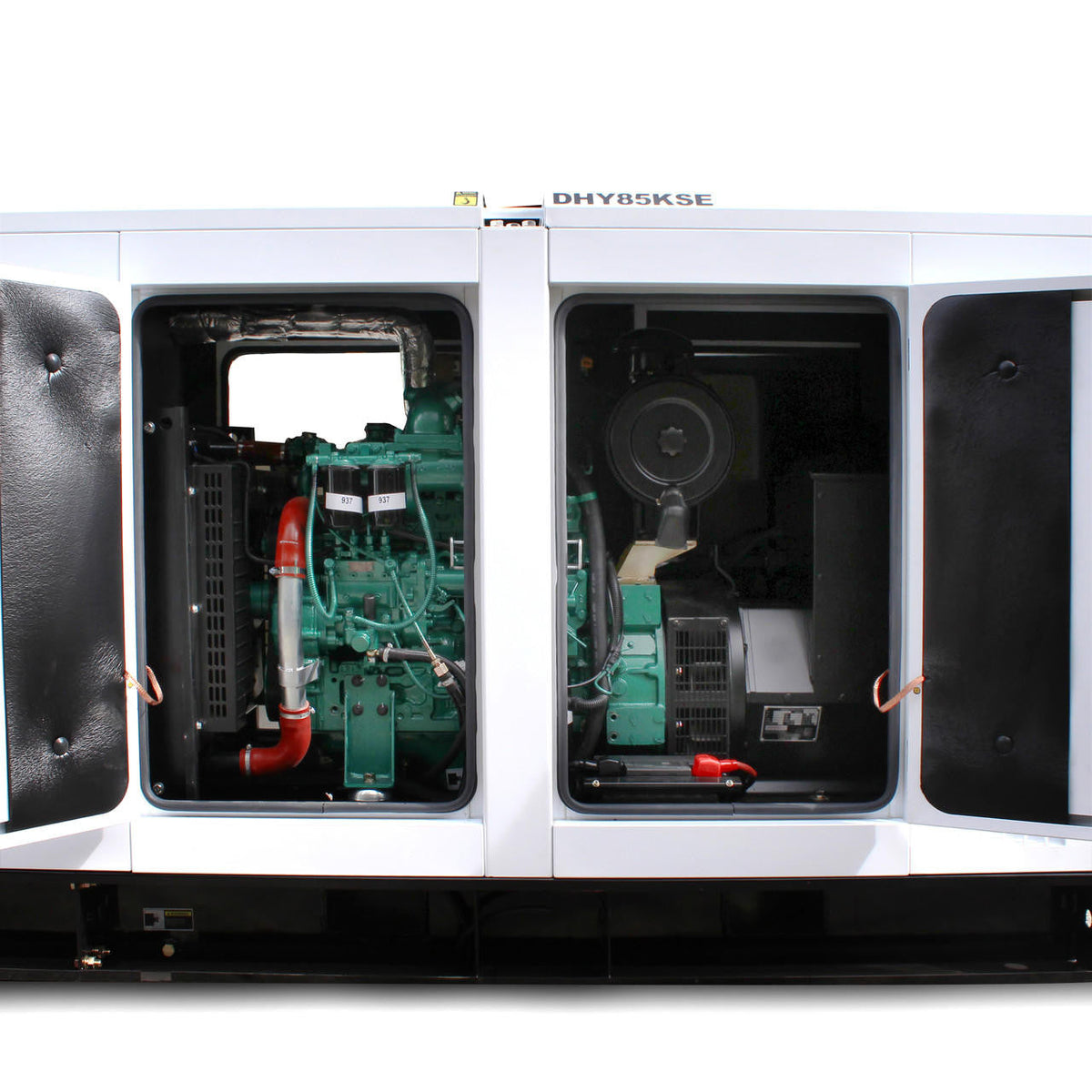 Hyundai 68kW / 85kVa* Three Phase, 400v / 230v Diesel Generator. 1500rpm Water-cooled Slow Running Genset, Silenced Canopy | DHY85KSE
