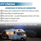 Hyundai Petrol 7.5kw Underslung Vehicle Mounted RVi Generator, Pure Sine Wave Output, Includes Fittings & Panel | HY8000RVi