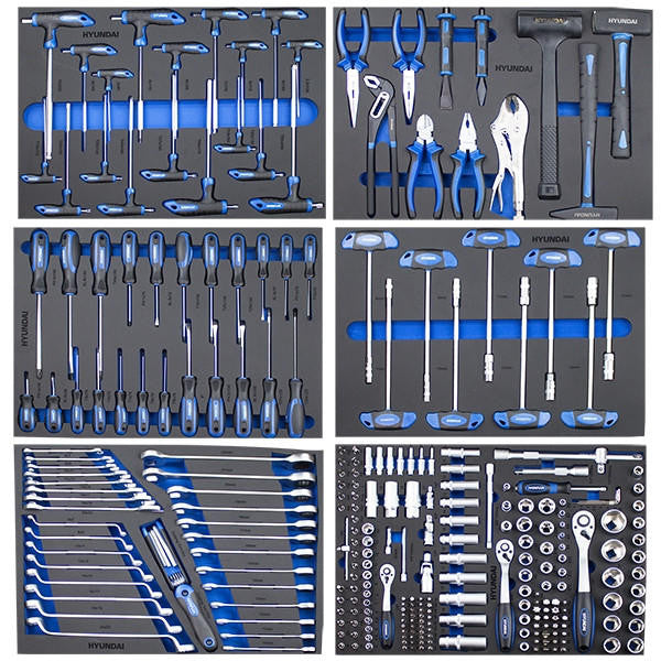 Hyundai 305 Piece Tool Set, 7 Drawer Caster Mounted Roller Tool Chest Cabinet | HYTC9003