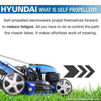 Hyundai 21"/53cm 196cc Self-Propelled Petrol Roller Lawnmower | HYM530SPR
