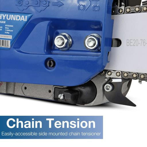 Hyundai HYC6200X 62cc Petrol Chainsaw – 20″ / 50cm, Easy Start